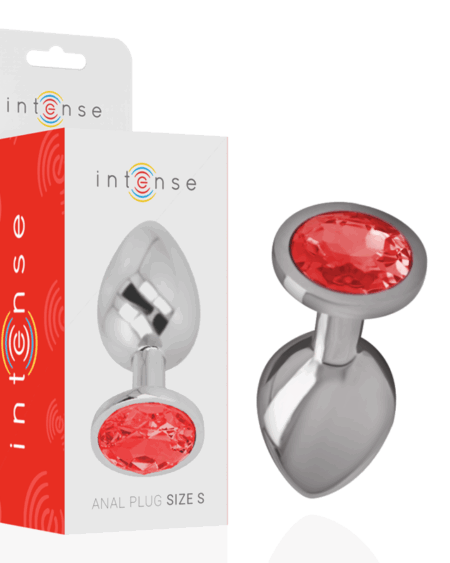 INTENSE - ALUMINUM METAL ANAL PLUG WITH RED CRYSTAL SIZE S