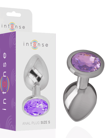 INTENSE - ALUMINUM METAL ANAL PLUG WITH VIOLET CRYSTAL SIZE L