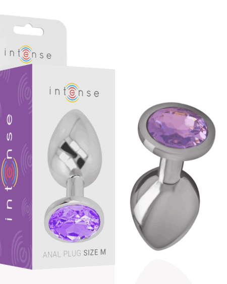 INTENSE - ALUMINUM METAL ANAL PLUG WITH VIOLET CRYSTAL SIZE M