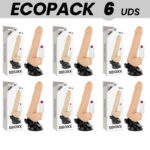 ECOPACK 6 UNITS - BASECOCK REALISTIC VIBRATOR REMOTE CONTROL NATURAL WITH TESTICLES 19.5 CM -O- 4 CM