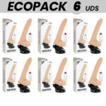 ECOPACK 6 UNITS - BASECOCK REALISTIC VIBRATOR REMOTE CONTROL FLESH 19 CM -O- 4 CM