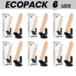 ECOPACK 6 UNITS - BASECOCK REALISTIC VIBRATOR REMOTE CONTROL FLESH 20 CM -O- 4 CM