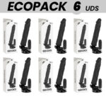 ECOPACK 6 UNITS - BASECOCK REALISTIC VIBRATOR REMOTE CONTROL BLACK 21 CM -O- 4 CM