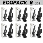 ECOPACK 6 UNITS - BASECOCK REALISTIC VIBRATOR REMOTE CONTROL BLACK 18.5 CM -O- 4CM