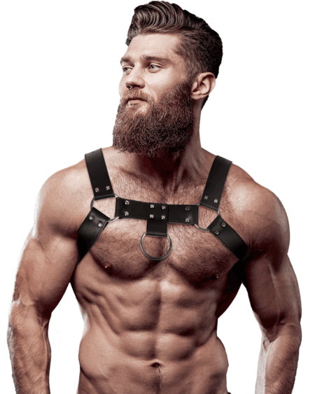 FETISH SUBMISSIVE ATTITUDE - MENS ECO-LEATHER CHEST HARNESS