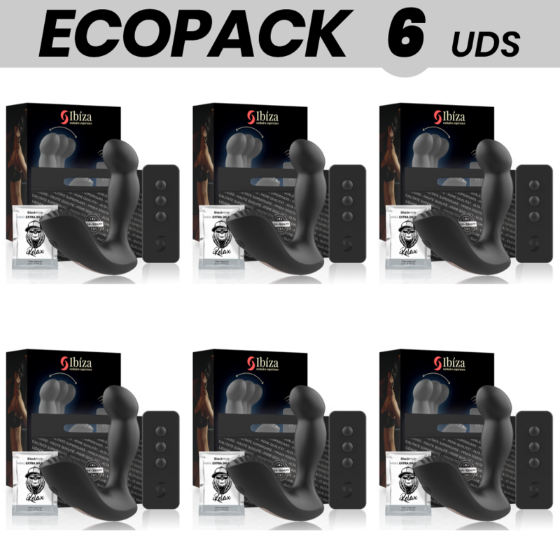 ECOPACK 6 UNITS - IBIZA ANAL MASSAGER REMOTE CONTROL 11 x 4 CM