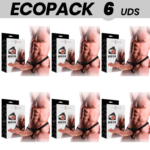 ECOPACK 6 UNITS - INTENSE HOLLOW HARNESS WITH DILDO 18 X 3.5 CM