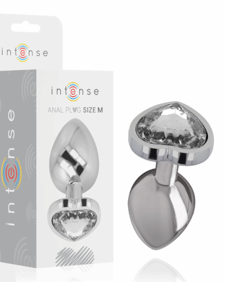 INTENSE - ALUMINUM METAL ANAL PLUG WHITE HEART SIZE M