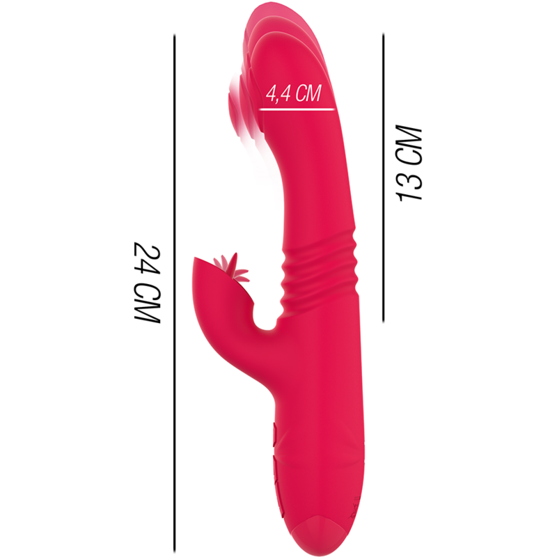 INTENSE - DUA MULTIFUNCTION RECHARGEABLE UP DOWN VIBRATOR WITH RED TONGUE - Image 3