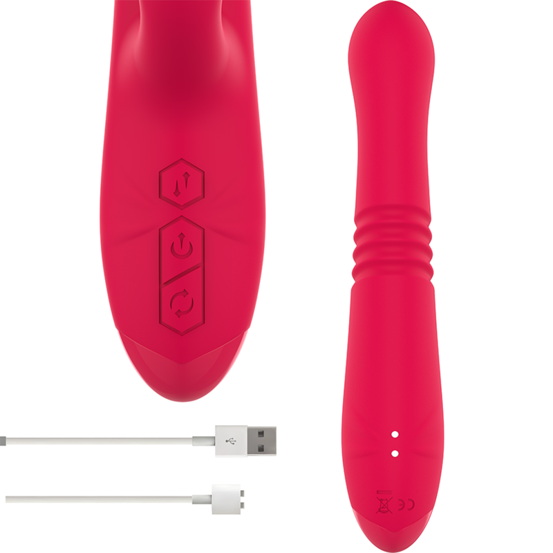 INTENSE - DUA MULTIFUNCTION RECHARGEABLE UP DOWN VIBRATOR WITH RED TONGUE - Image 4