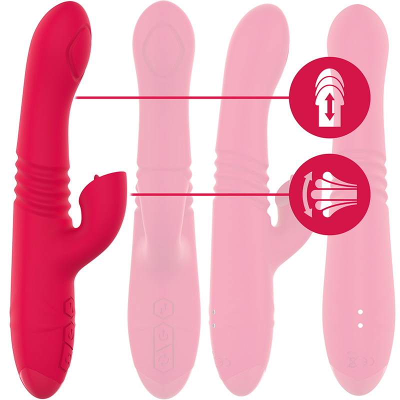 INTENSE - DUA MULTIFUNCTION RECHARGEABLE UP DOWN VIBRATOR WITH RED TONGUE - Image 2