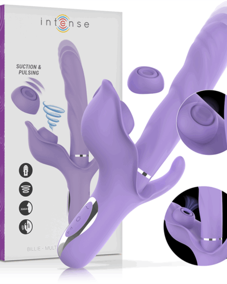 INTENSE - BILLIE RECHARGEABLE MULTIFUNCTION VIBRATOR STIMULATING WAVES WITH PURPLE PUSH BUTTON
