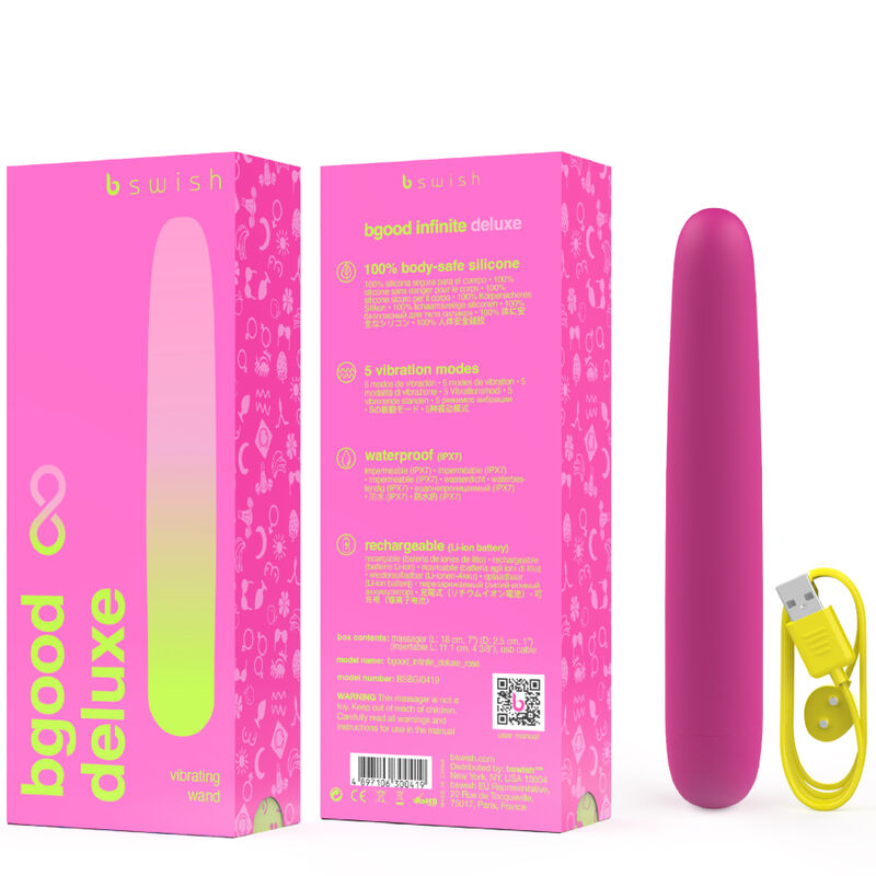 B SWISH - BGOOD INFINITE DELUXE RECHARGEABLE VIBRATOR PINK SILICONE - Image 3