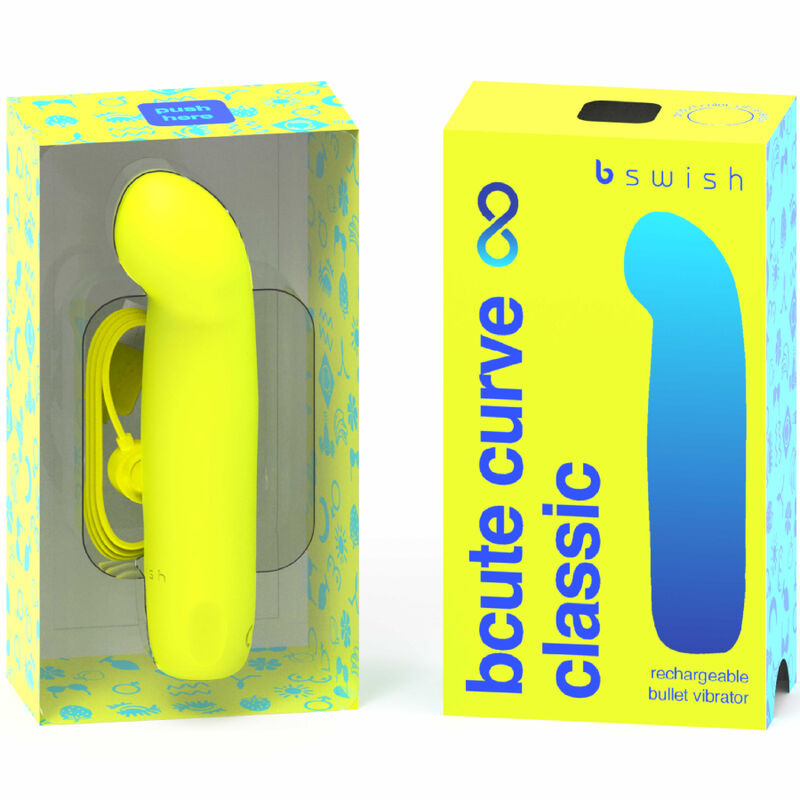 B SWISH - BCUTE CURVE INFINITE CLASSIC RECHARGEABLE SILICONE VIBRATOR YELLOW - Image 2