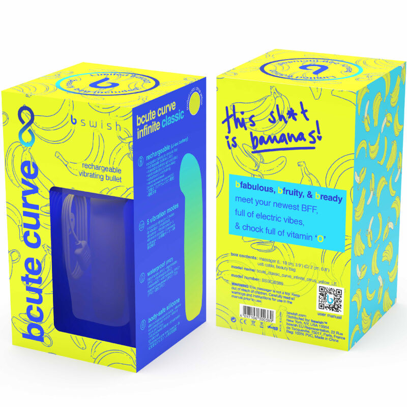B SWISH - BCUTE CURVE INFINITE CLASSIC LIMITED EDITION RECHARGEABLE SILICONE VIBRATOR YELLOW - Image 5
