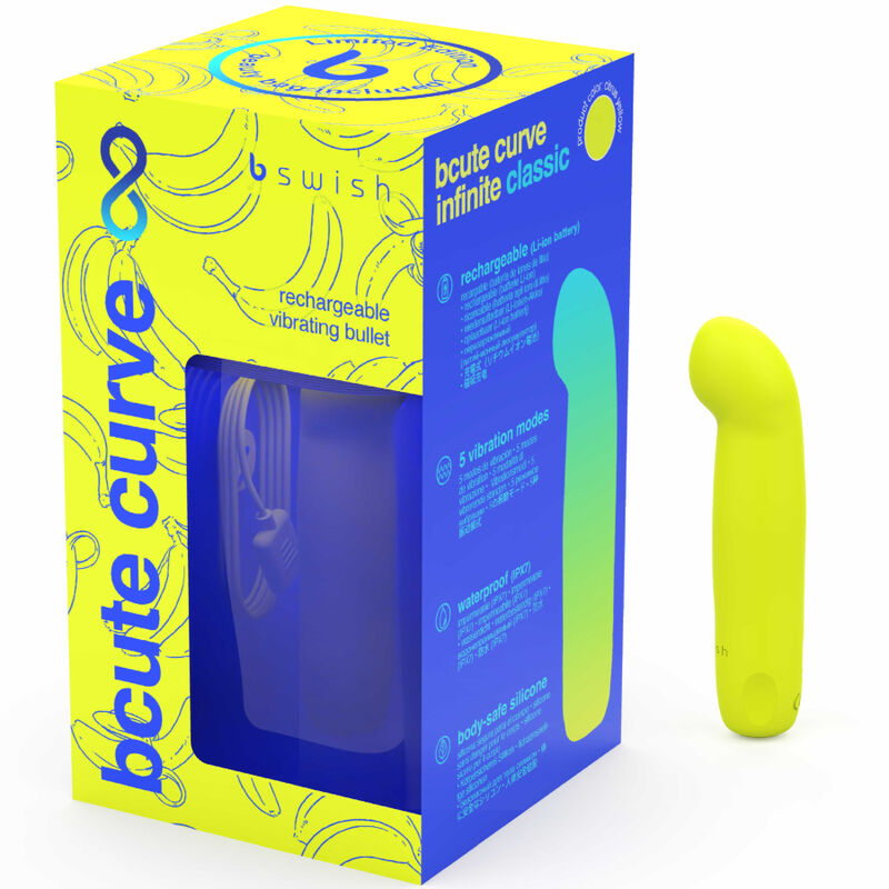 B SWISH - BCUTE CURVE INFINITE CLASSIC LIMITED EDITION RECHARGEABLE SILICONE VIBRATOR YELLOW - Image 4