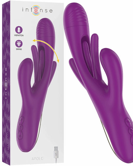 INTENSE - APOLO RECHARGEABLE MULTIFUNCTION VIBRATOR 7 VIBRATIONS WITH SWINGING MOTION PURPLE