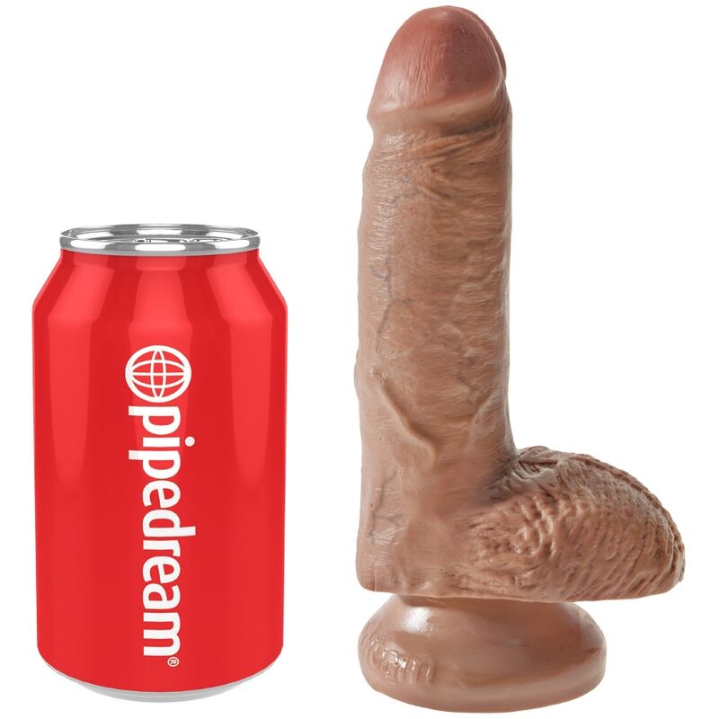 KING COCK - REALISTIC PENIS WITH BALLS 13.2 CM CARAMEL - Image 5