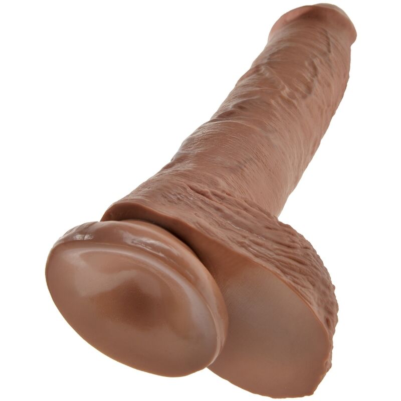 KING COCK - REALISTIC PENIS WITH BALLS 19.8 CM CARAMEL - Image 4