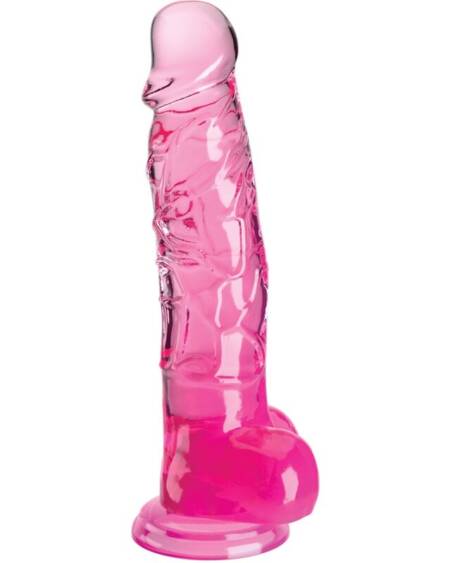 KING COCK - CLEAR REALISTIC PENIS WITH BALLS 16.5 CM PINK