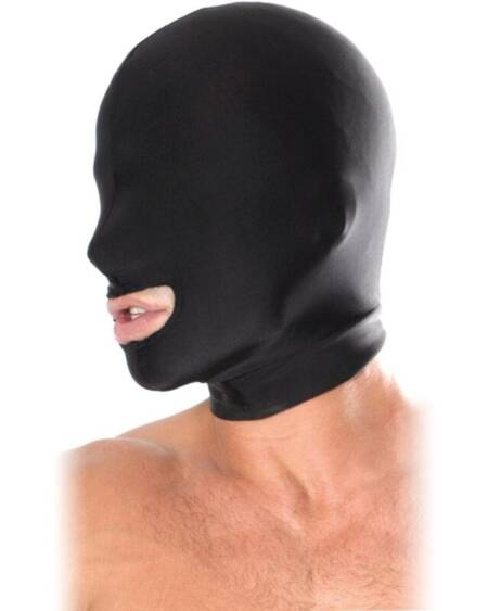 FETISH FANTASY SERIES - OPEN MOUTH HOOD BLACK