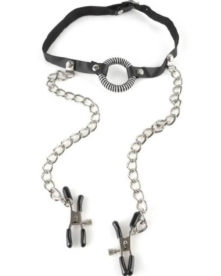 FETISH FANTASY SERIES - GAG WITH NIPPLE CLAMPS