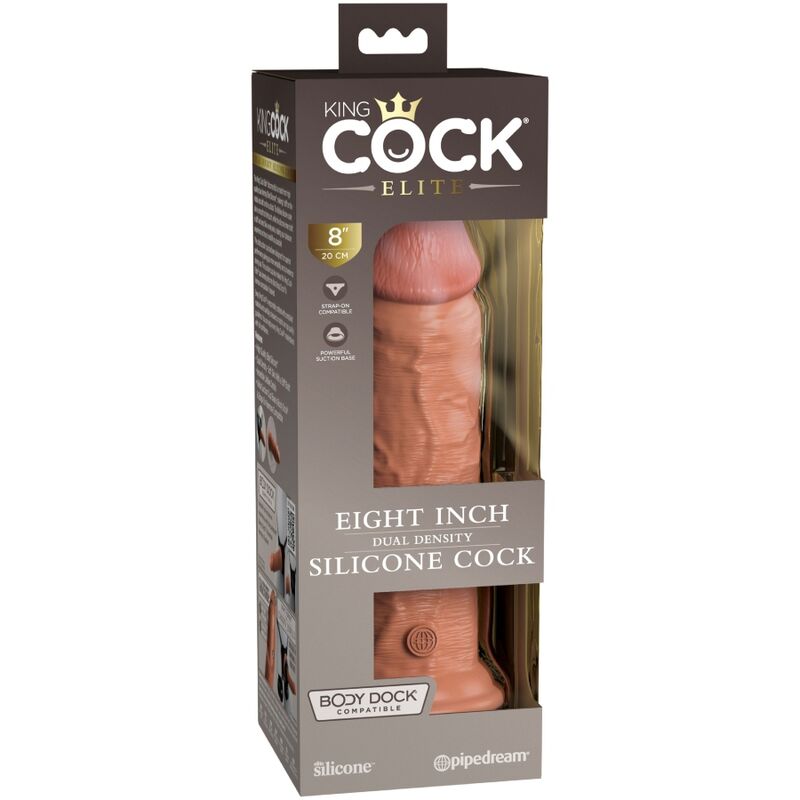 KING COCK - ELITE REALISTIC SILICONE DILDO 20.3 CM CARAMEL - Image 5