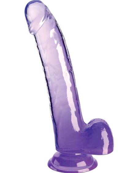 KING COCK - CLEAR DILDO WITH TESTICLES 20.3 CM PURPLE