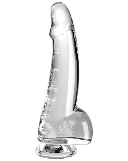 KING COCK - CLEAR DILDO WITH TESTICLES 15.2 CM TRANSPARENT