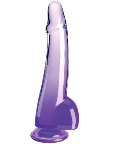 KING COCK - CLEAR DILDO WITH TESTICLES 19 CM PURPLE