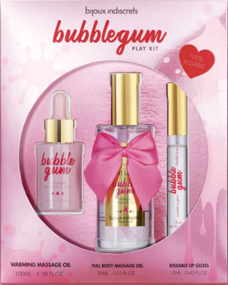 BIJOUX - INDISCRETS BUBBLEGUM PLAY KIT WITH OIL GEL  LIP GLOSS