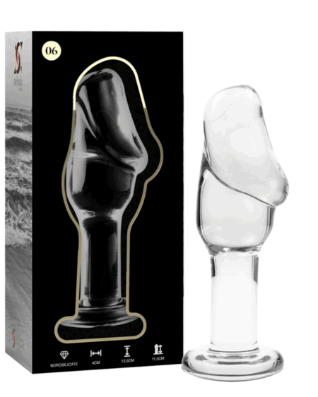 NEBULA SERIES BY IBIZA - MODEL 6 ANAL PLUG BOROSILICATE GLASS CLEAR 12.5 CM -O- 4 CM