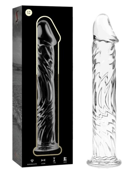 NEBULA SERIES BY IBIZA - MODEL 12 DILDO BOROSILICATE GLASS CLEAR 17 CM -O- 3.5 CM