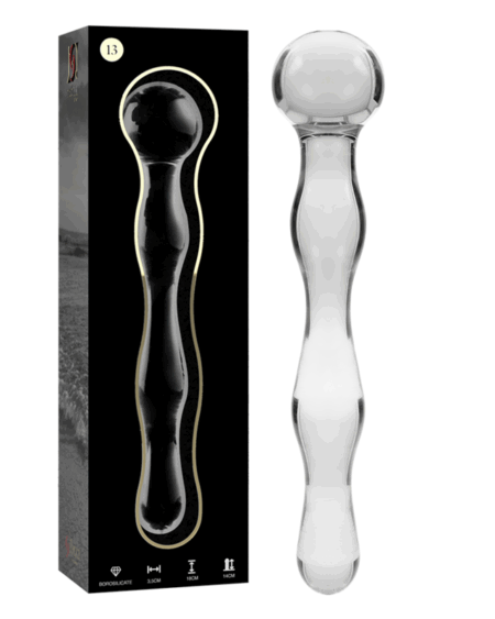 NEBULA SERIES BY IBIZA - MODEL 13 DILDO BOROSILICATE GLASS CLEAR 18 CM -O- 3.5 CM