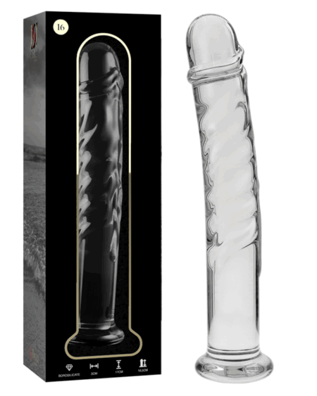 NEBULA SERIES BY IBIZA - MODEL 16 DILDO BOROSILICATE GLASS CLEAR 18.5 CM -O- 3 CM