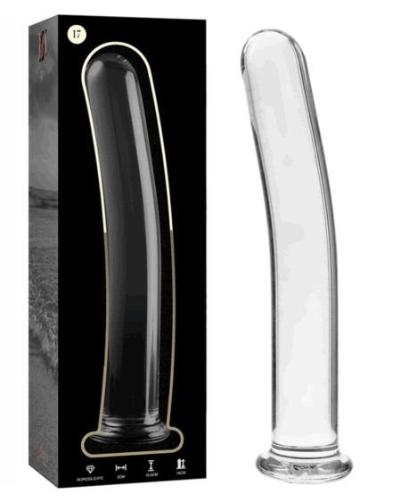 NEBULA SERIES BY IBIZA - MODEL 17 DILDO BOROSILICATE GLASS CLEAR 18.5 CM -O- 3 CM