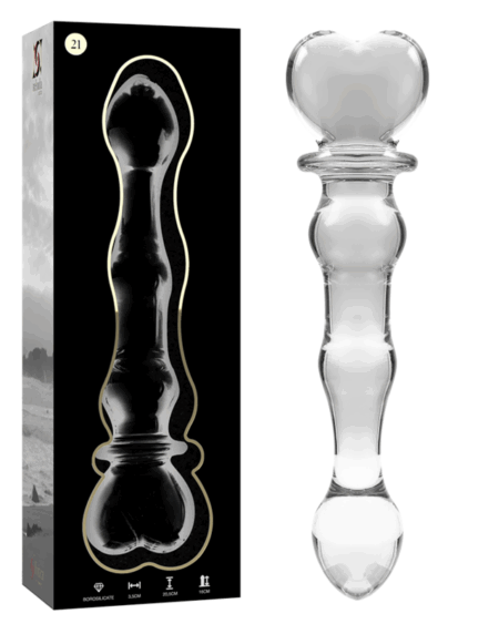 NEBULA SERIES BY IBIZA - MODEL 21 DILDO BOROSILICATE GLASS CLEAR 20.5 CM -O- 3.5 CM
