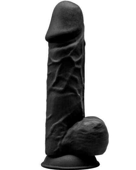 SILEXD - MODEL 1 REALISTIC PENIS PREMIUM SILEXPAN SILICONE BLACK 21.5 CM