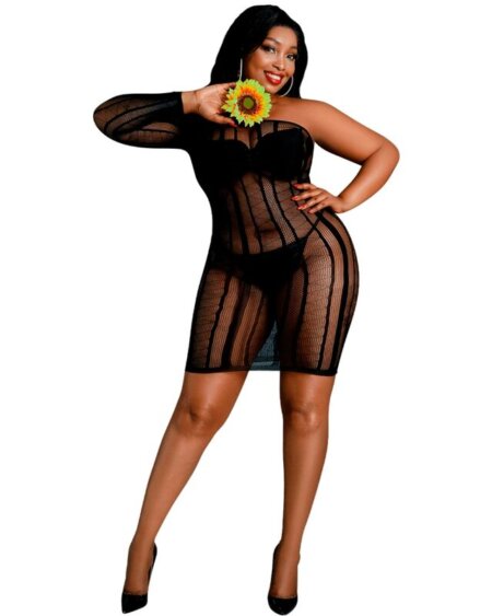 MOONLIGHT - MODEL 5 DRESS BLACK PLUS SIZE