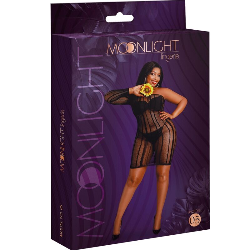 MOONLIGHT - MODEL 5 DRESS BLACK PLUS SIZE – Bild 3