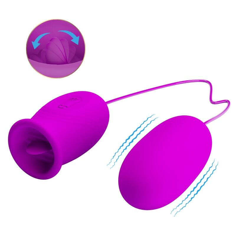 PRETTY LOVE - DAISY DUAL EGG RECHARGEABLE VIBRATOR PURPLE - Image 3