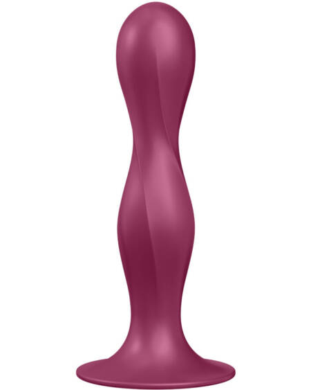SATISFYER - DOUBLE BALL-R DILDO SILICONA GRANATE