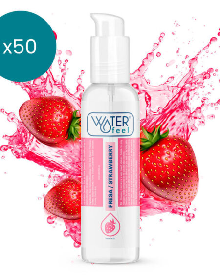 WATERFEEL - STRAWBERRY WATER BASED LUBRICANT 175 ML PACK 50 UNITS