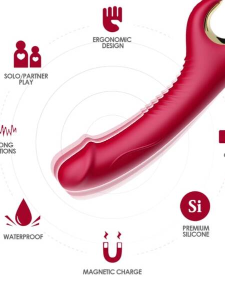 ARMONY - PRINCE DILDO VIBRATOR  ROTATOR RED