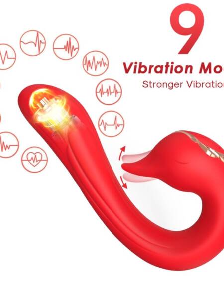ARMONY - DELFIN VIBRATOR MULTIPOSITION  HEAT EFFECT RED