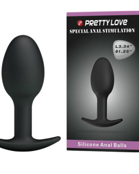 PRETTY LOVE - SILICONE ANAL PLUG 6.5 CM BLACK