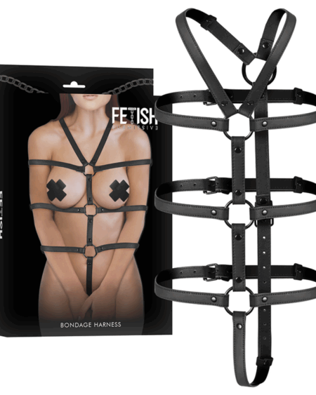 FETISH SUBMISSIVE BONDAGE - ADJUSTABLE HARNESS TORSO AND ARMS