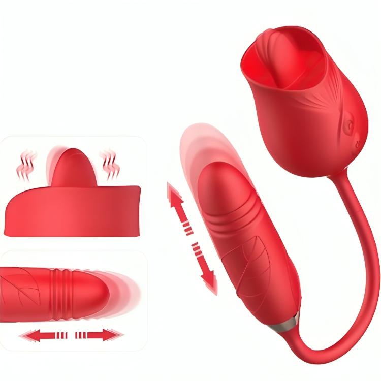 ARMONY - DELIGHT FLOWER VIBRATOR  THRUSTING WITH RED TONGUE
