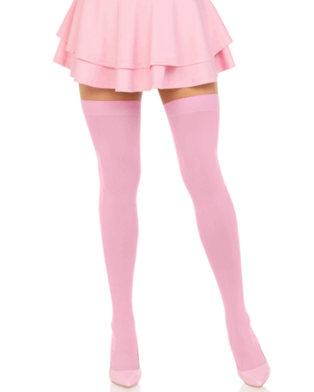 LEG AVENUE - NYLON THIGH HIGHS PINK