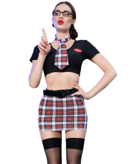 CHILIROSE - CR 4425 COSTUME SCHOOLGIRL BLACK S/M